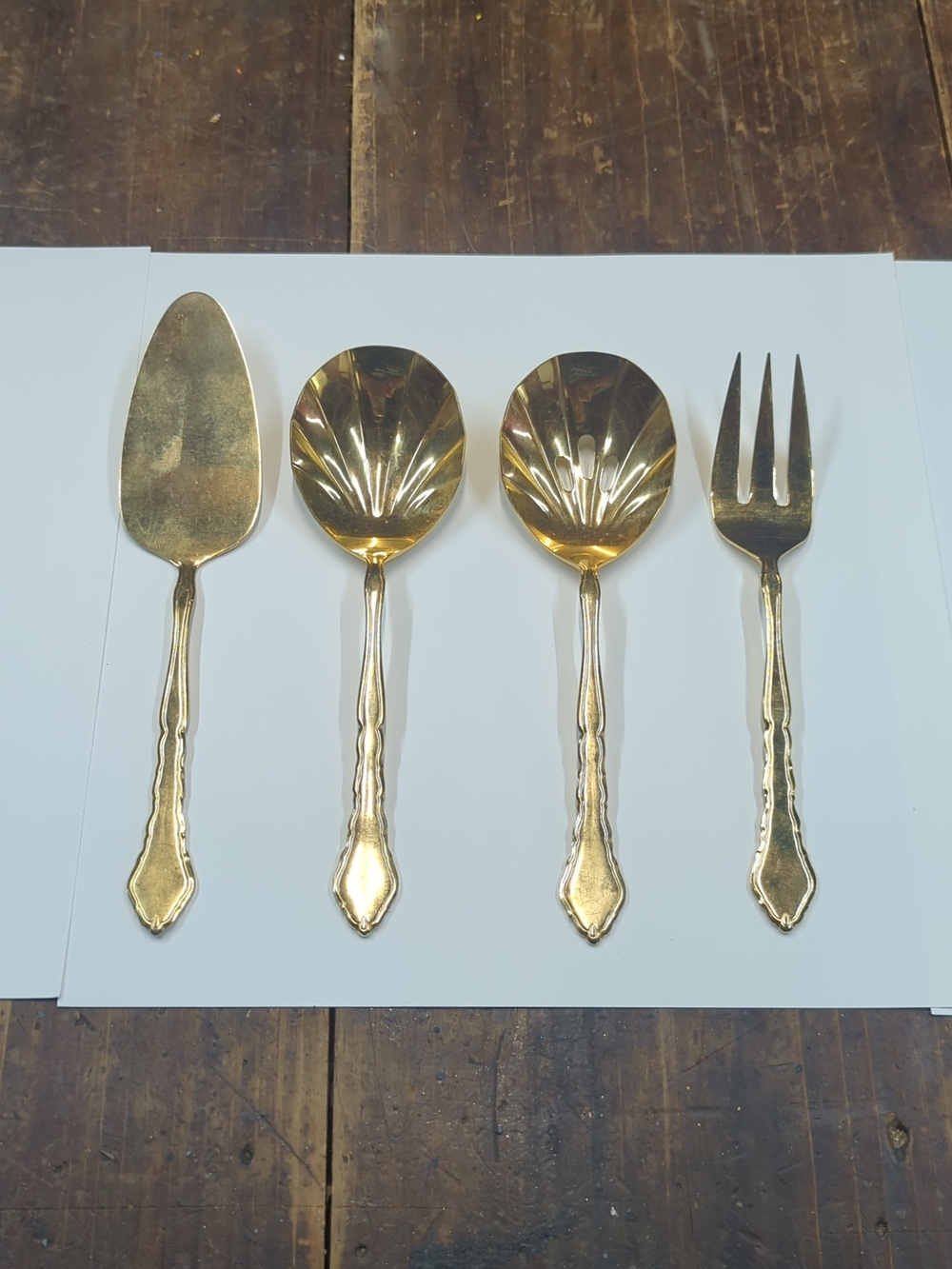 Supreme Cutlery Baroness By Towle Gold-Plated Serving Cutlery Set 4 Pcs